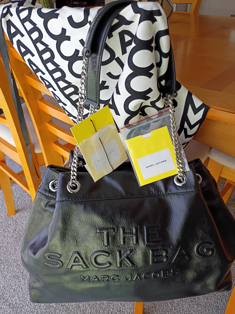 Marc Jacobs Black The Large Chain  Sack Bag Black